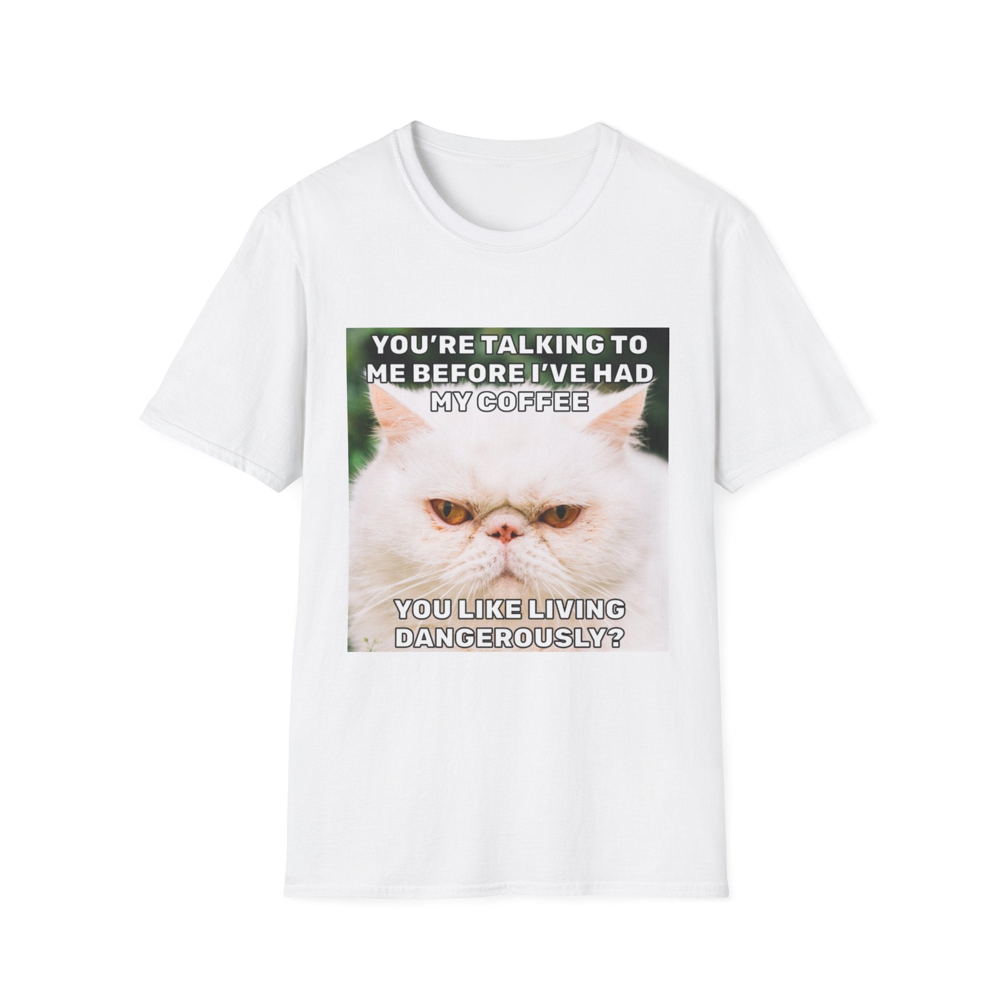 You're Talking To Me Before I've Had My Coffee T-Shirt — Grumpy Cat Meme Tee